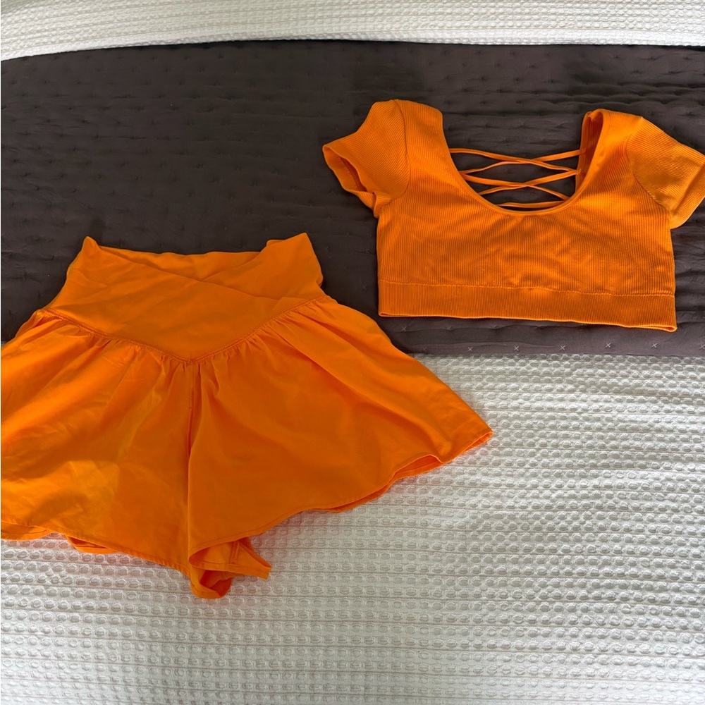 Offline by Aerie Real Me Crossover High Waisted Shorts & Crop Top